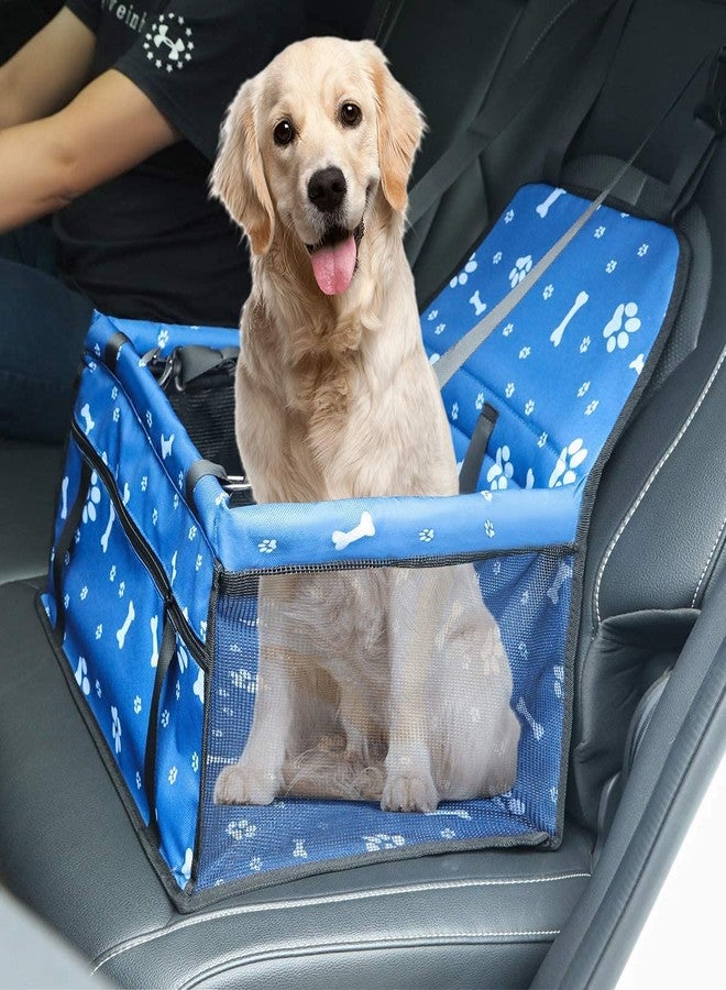 PETANGEL Pet Car Booster Seat Travel Carrier Cage, Oxford Breathable Folding Soft Washable Travel Bags with Seat Belt for Dogs Cats or Other Small Pet (Blue, Size: 40 x 34 x 25cm) - Image 2